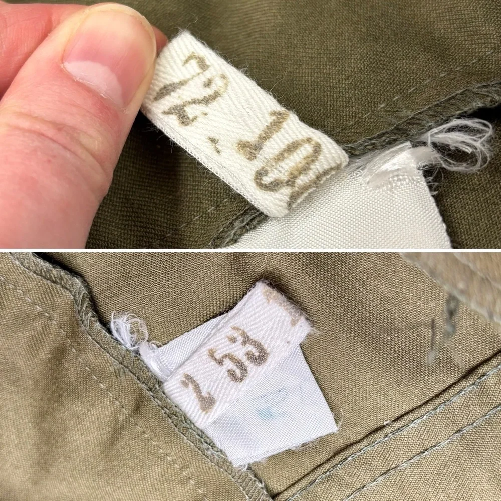 Vintage 80s Czech Army M85 Combat Cargo Pants Khaki Cotton Double Knee XL 40x32